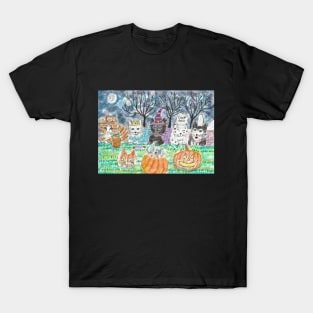 Happy Halloween cats costumes T-Shirt